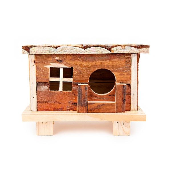 Деревяний будинок для гризунів, 18х13х14 см 