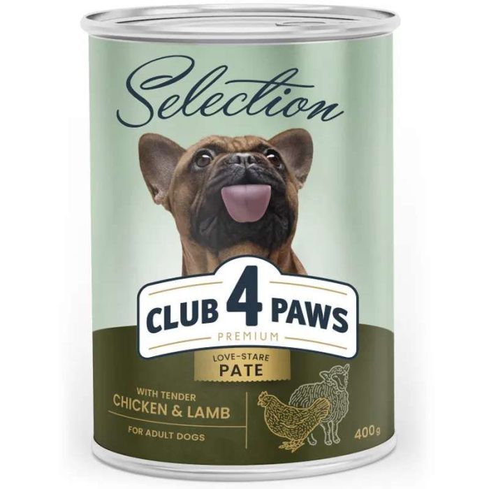 Club 4 Paws Premium Selection Вологий корм для собак - паштет із куркою та ягням, 400 г 