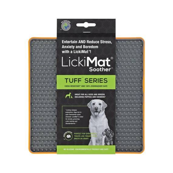 Лизальний килимок антистрес для собак LickiMat Soother Tuff Orange, тверда основа