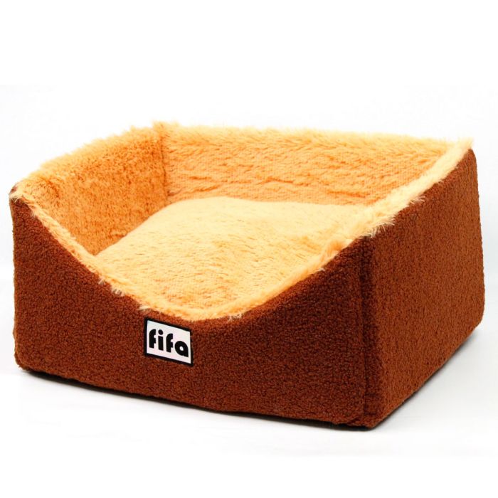 Лежак Брайтон меблева тканина + травичка помаранчевий, 52х44х25 см 