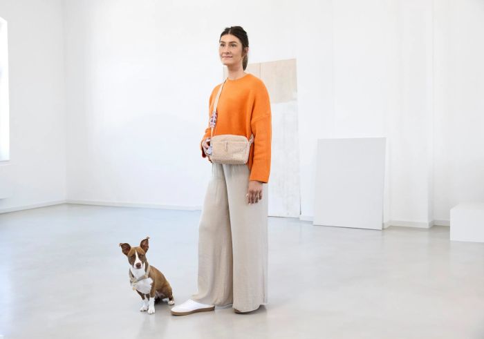 Квадратна сумка для ласощів та аксесуарів собак Palopa Noka Teddy-Fleece Бежевий