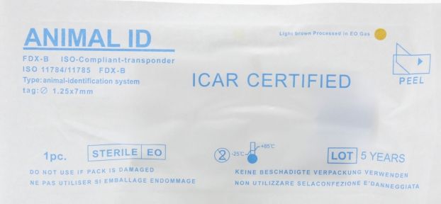 Мікро Чіпи для чипування тварин 1,257 мм. 