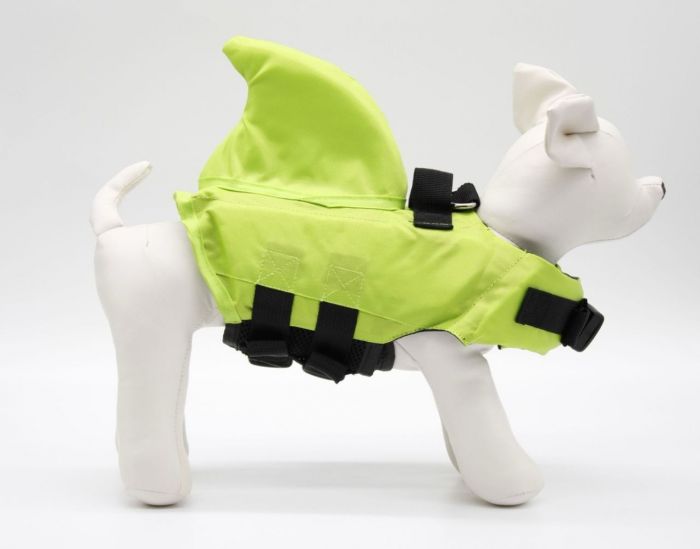 Жилет для купання собак акула зелений S