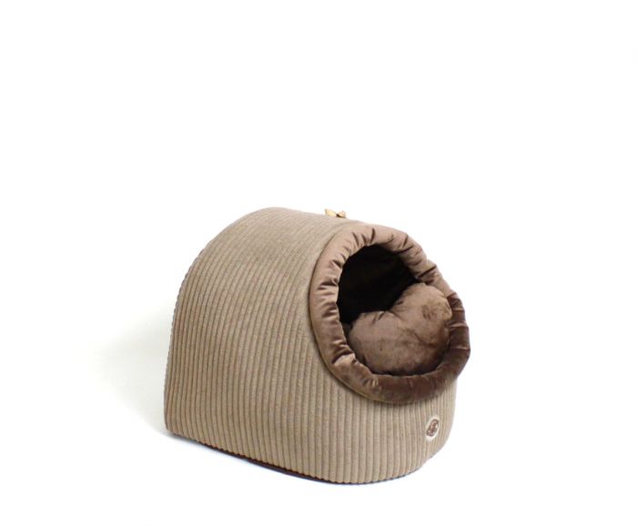 Будка Уют Вельвет, велюр 36х36х32 см. Коричнева