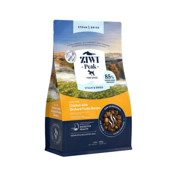 Повнораціонний сухий корм для собак Ziwi Peak Steam Dried Курка з садовими фруктами 800 г