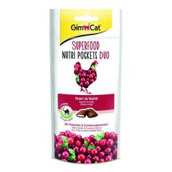 GimCat Superfood Duo-Sticks Snack подушечки для кішок з журавлиною і куркою 60г 418698 