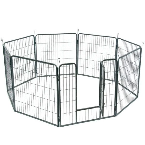 Манеж для собак із плоским покриттям, 8 секцій 60х60х8 - вага 7 кг