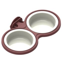 Миска пластик на кріпленні подвійна 300 мл 