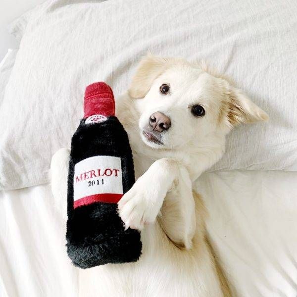 М'яка іграшка для собак пляшка вина ZippyPaws Happy Hour Crusherz Red Wine з пищалкою