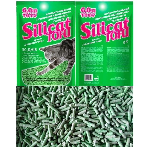 Silicat TOFU гіпоалергенний комкующийся наповнювач з продуктів процесу переробки сої 6.0 л 2,6 кг 