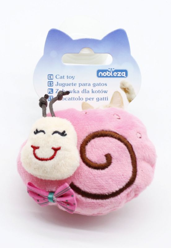 Равлик Іграшка для котів плюшева Рожева 