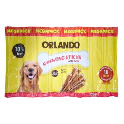 Ласощі для собак, палички ORLANDO DOG MEGAPACK, 16 шт по 11 г яловичина (червоні)