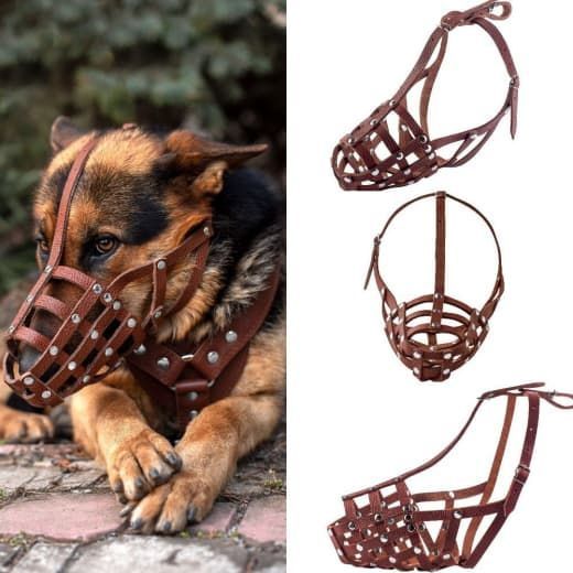 Намордник сітка для собак породи кавказець коричневий Фауна 003010-2 Чорний