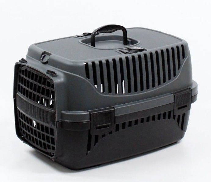 Переноска для тварин Пластикова SG на 6 кг 48х32х32 чорна 