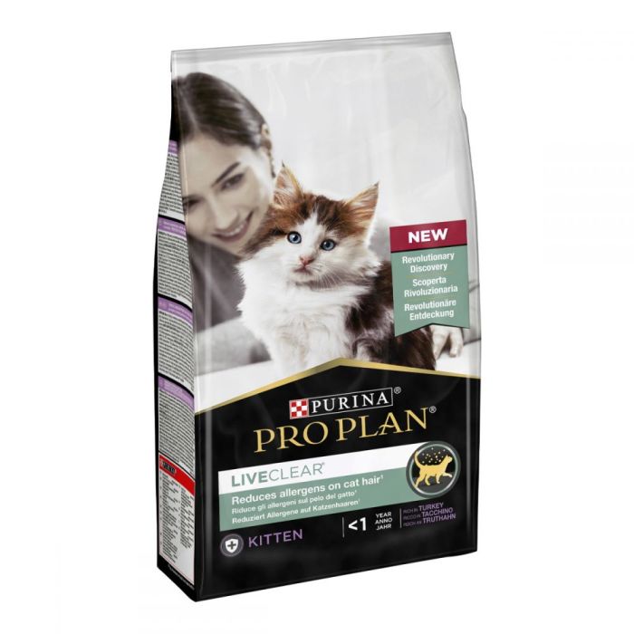 Pro Plan LiveClear Kitten Turkey сухий корм для кошенят для зменшення алергенів на шерсті з індичкою 1,4 кг 