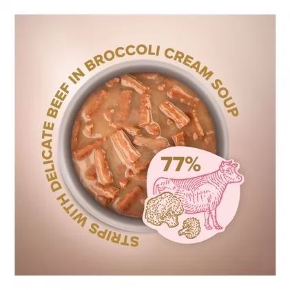 Клуб 4 лапи вологий корм Смужки для котів з яловичиною в крем супі з броколі 85г 