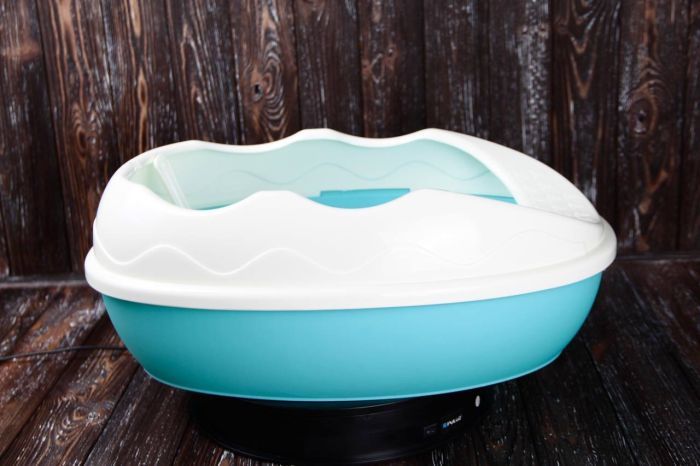 Туалет для кішок з високим бортом + лопатка 52х38х20 см Салатовий