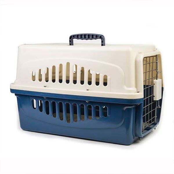 Переноска IATA з металевими дверима синьо-бежева до 50 кг (91x66x68 см)