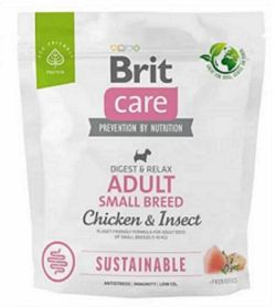Brit Care Dog Sustainable Adult Adult Small Breed Корм для собак малих порід з куркою та комахами 1кг