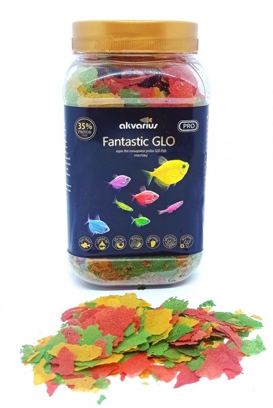 Пластівці Fantastic GLO-fish, Акваріус, банка 80г 