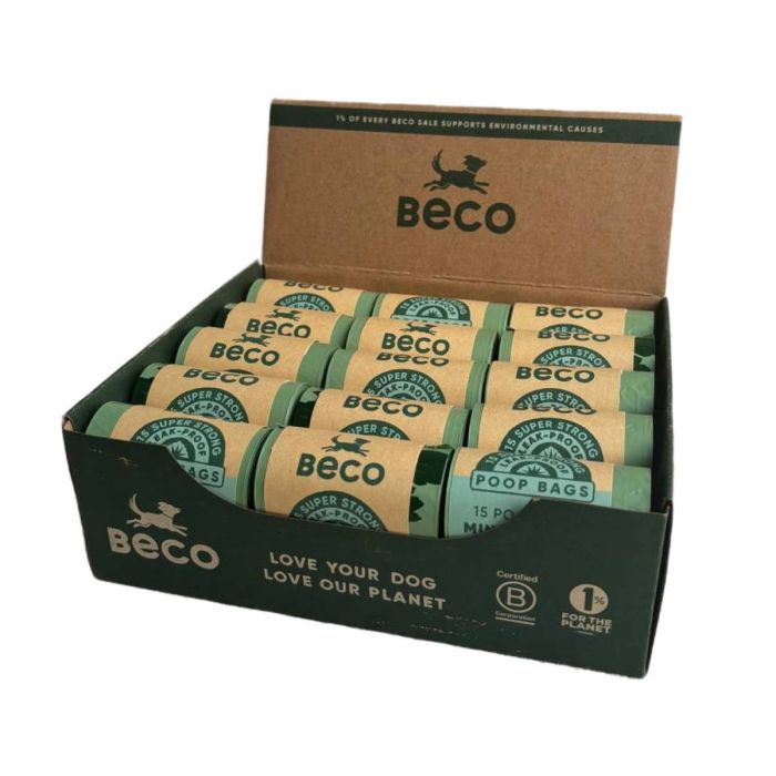 Одноразові пакетики для прибирання за собаками Beco Pets з ароматом м'яти 1 шт