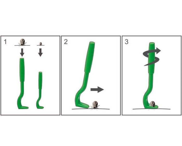 Інструмент для видалення кліщів Tick Twister O`Tom у тримачі, прогумована ручка Фіолетовий