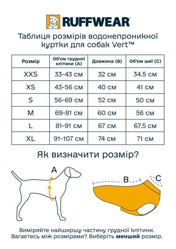 Водонепроникна куртка для собак Ruffwear Vert™ XXS Блакитний