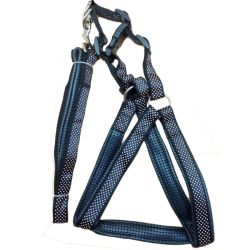 Шлея з повідцем для собак 3см (64-76) 120см з атласною стрічкою LH 254-25 