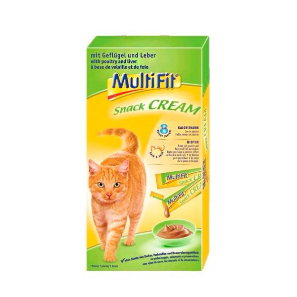 Вершкові ласощі MultiFit з птахом та печінкою, 7х15 г 