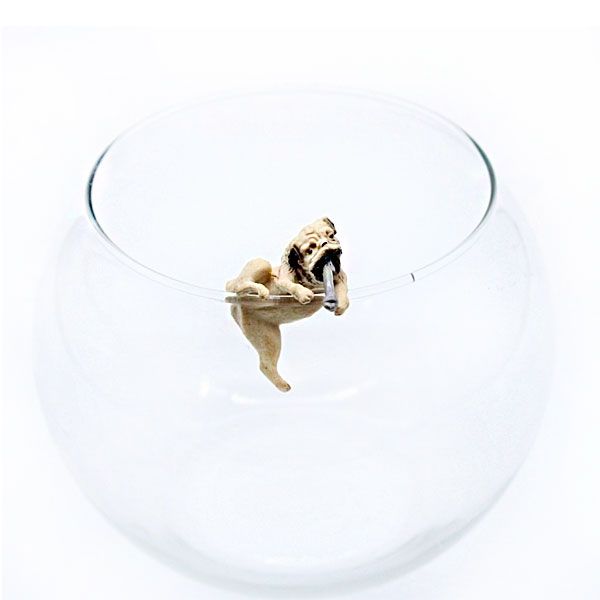 Декор для акваріума собака з кісткою, 4 см 