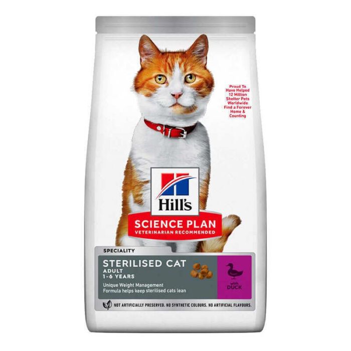 Hills SP Feline Adult Sterilised - Сухий корм із качкою для дорослих стерилізованих котів 0,3кг