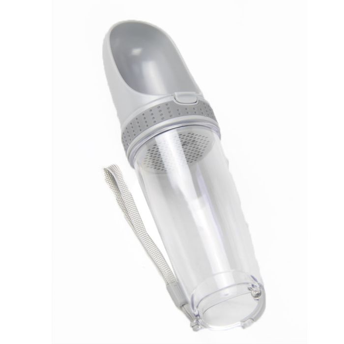 Поїлка Дорожня для тварин 350 мл 8х8х28 см Сірий