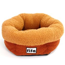 Лежак Норд меблева тканина, овчина помаранчевий 43х38х20 см