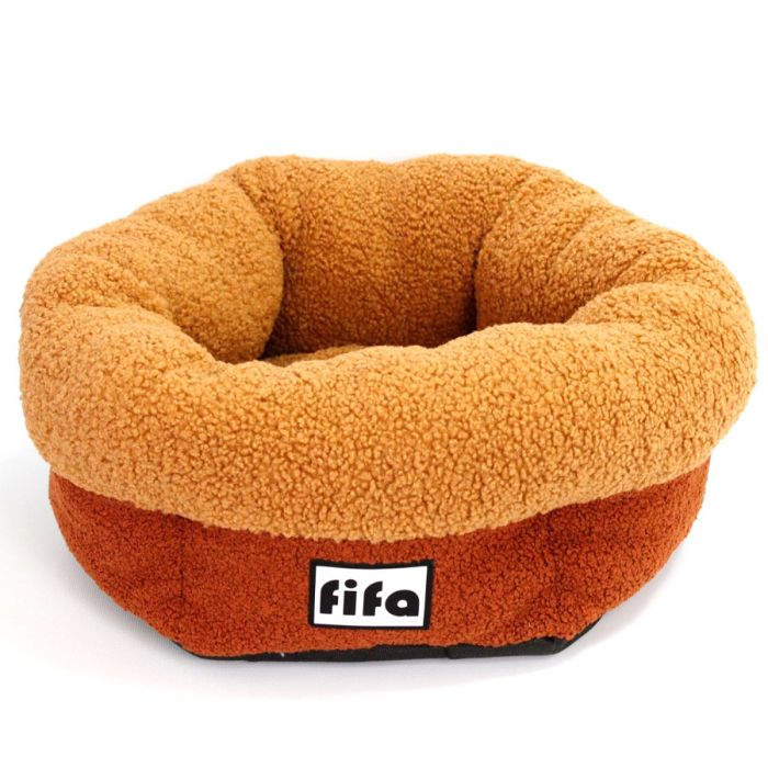 Лежак Норд меблева тканина, овчина помаранчевий 43х38х20 см