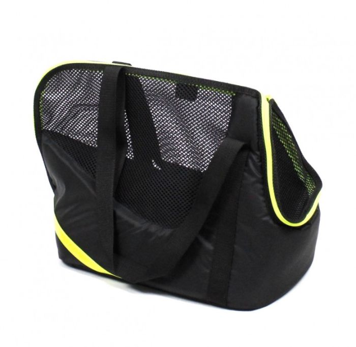 Сумка Крос чорна (салатова смуга) 40х34х23 см
