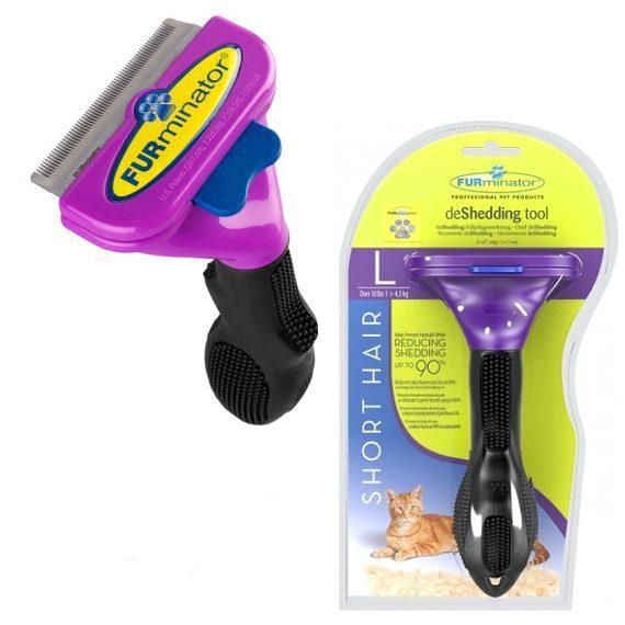 Фурмінатор з кнопкою для котів з короткою шерстю Розмір L (66 мм ширина леза)