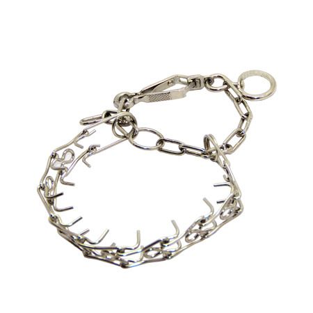 Нашийник строгий нікель з карабіном 43 см 