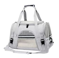 Сумка-переноска з килимком для тварин сіра 