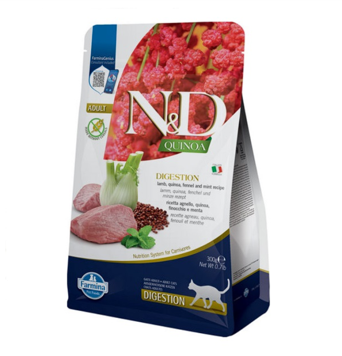 Сухий корм Farmina ND Digestion Lamb  Fennel Adult для котів з порушеннями травлення, з ягням та фенхелем, 300 г   Фарміна кет сух ND DIGESTION LAMBFENNEL ADULT дієт. харч., реком. у разі поруш.трав.300гр5745