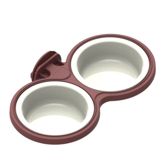 Миска пластикова на кріпленні подвійна 200мл SY-A035 