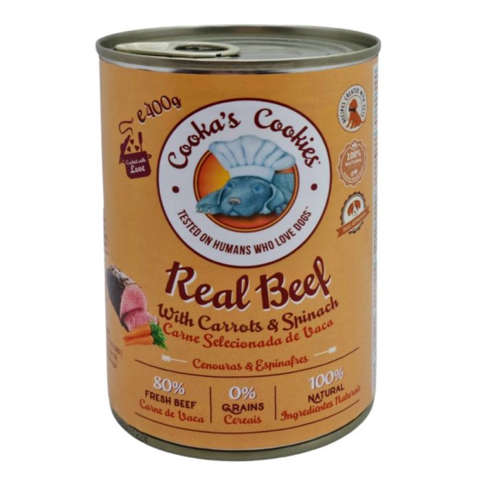 Натуральний вологий корм для собак Cooka's Cookies 80% Яловичина з овочами 400 г