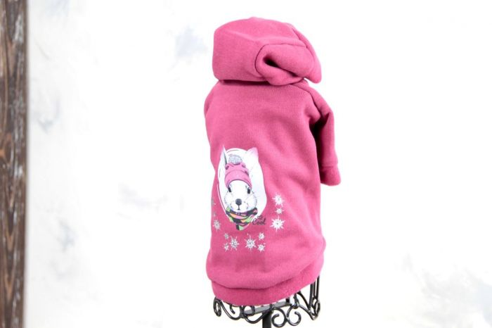 Зая світшот для собак дівчаток на флісі Фуксія S2