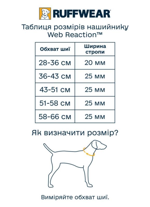 Нашийник мартингейл для собак Ruffwear Web Reaction™ 51-58 см Синій