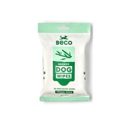 Вологі серветки біорозкладні бамбукові Beco Pets без запаху 20 шт.