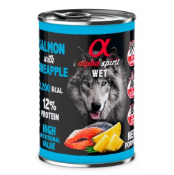 Вологий корм Alpha Spirit Salmon with Pineapple Complete для дорослих собак, з лососем та ананасом, 400 г AS Salmon with pineappleКонсерва дсобак АС Салмон виз Пайнеппл Едалт Дог 400г 969077