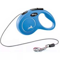 Повідець-рулетка Flexi Classic Long S-трос 8м на 12кг Синій