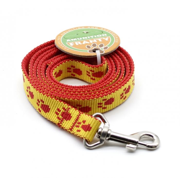 Повідець Franty Style Paw нейлон Жовто-червоний 16мм1,2 м. 