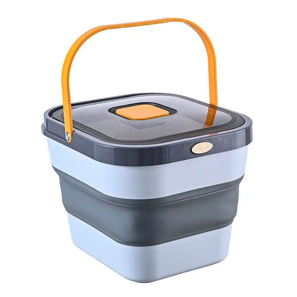 Розкладний контейнер для корму 34х29х25 см, 15 л Помаранчево-білий