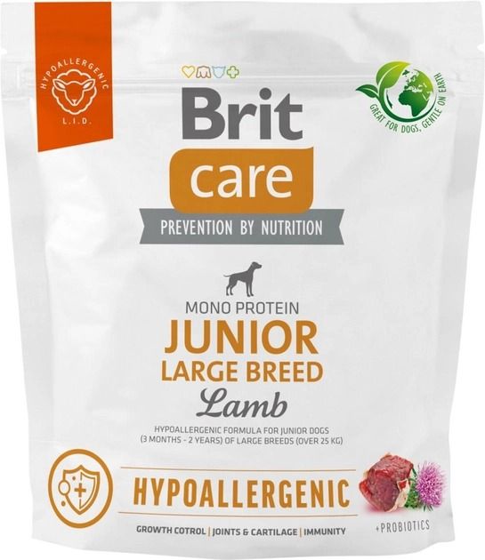 Brit Care Dog Hypoallergenic Junior Large Breed Сухий корм для цуценят великих порід гіпоалергенний з ягнятком 1 кг