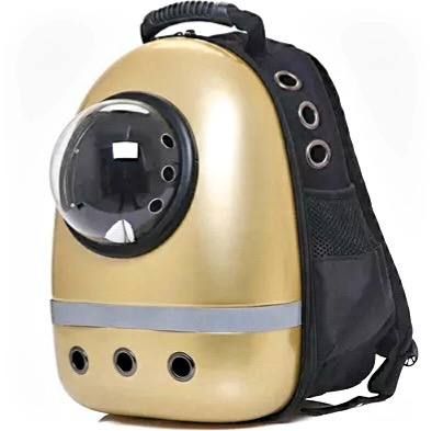 Рюкзак пластик ілюмінатор з смугою 32х42х29 см золото